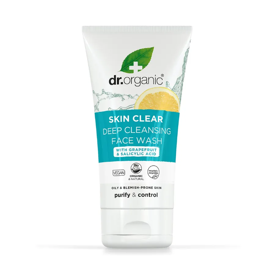 DR-ORGANIC-SKIN-CLEAR-TEA-TREE-DEEP-PORE-CLEANSING-F.-WASH-125-ML Dr Organic Skin Clear Tea Tree Deep Pore Cleansing Face Wash 125ml - Image 1
