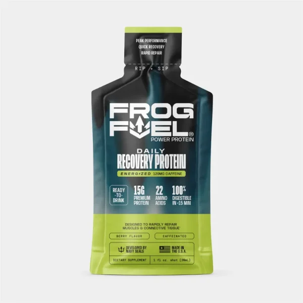 FROG FUEL Energized Power Protein Liquid Shot, Berry Flavor, 15g Nano Hydrolyzed Collagen, 1 fl oz (30ml)