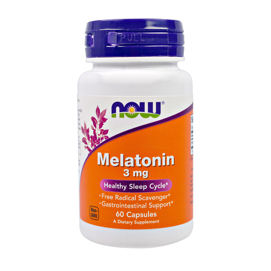 Now-melatonin-3-mg Now Melatonin 3mg Vegetarian Capsules, 60 Count - Image 1